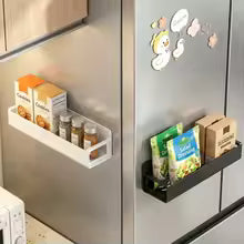 Wall-mounted Kitchen Spice Rack; Multifunctional Magnetic Storage Shelf Suitable for Balconies, Bathrooms, and Bedrooms.