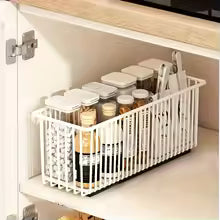 Pull Out Cabinet Organizer Slide Out Drawer Storage Shelves Cupboard Organiser Sliding Cabinet Basket for Kitchen No Drilling