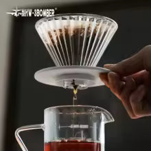 MHW-3BOMBER Glass Coffee Filter Cups and Espresso Filter Paper Set Reusable Cone Pour Over Coffee Dripper Filters Accessorie