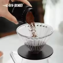 MHW-3BOMBER Glass Coffee Filter Cups and Espresso Filter Paper Set Reusable Cone Pour Over Coffee Dripper Filters Accessorie
